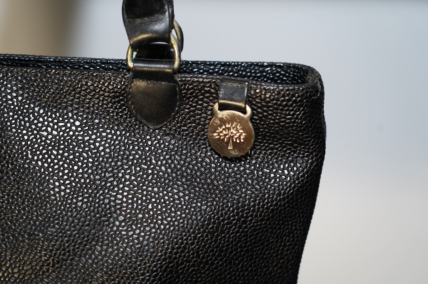 A Mulberry black leather handbag